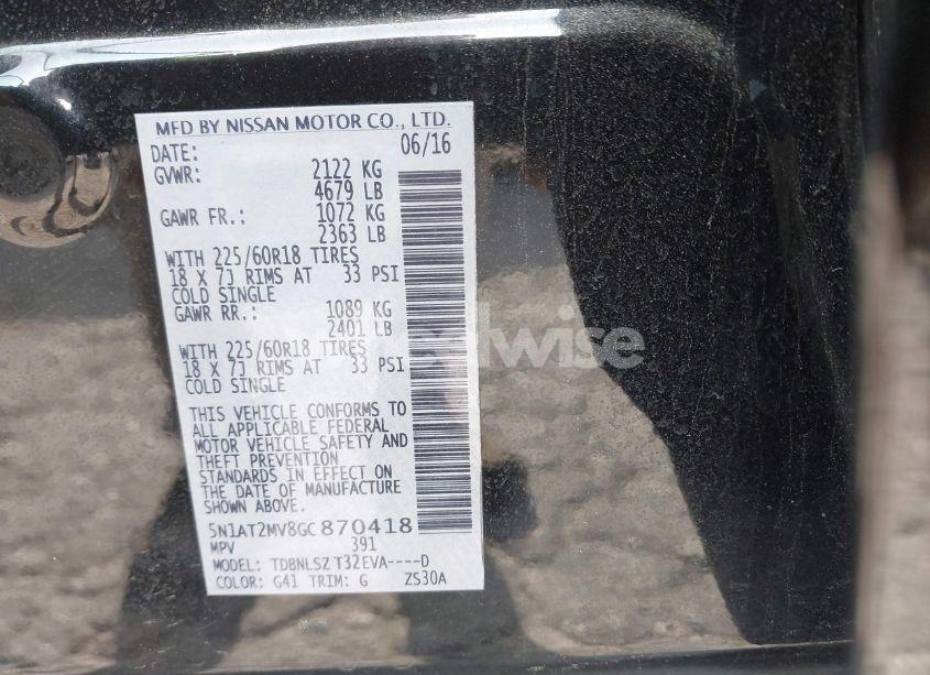 Photo 9 of 2016 Nissan Rogue SL (VIN 5N1AT2MV8GC870418)