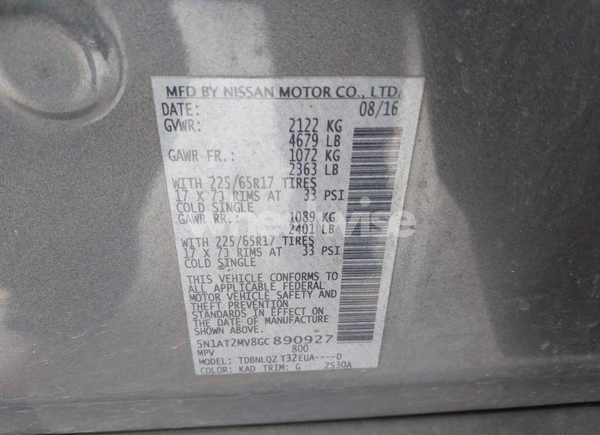 Photo 9 of 2016 Nissan Rogue SV (VIN 5N1AT2MV8GC890927)