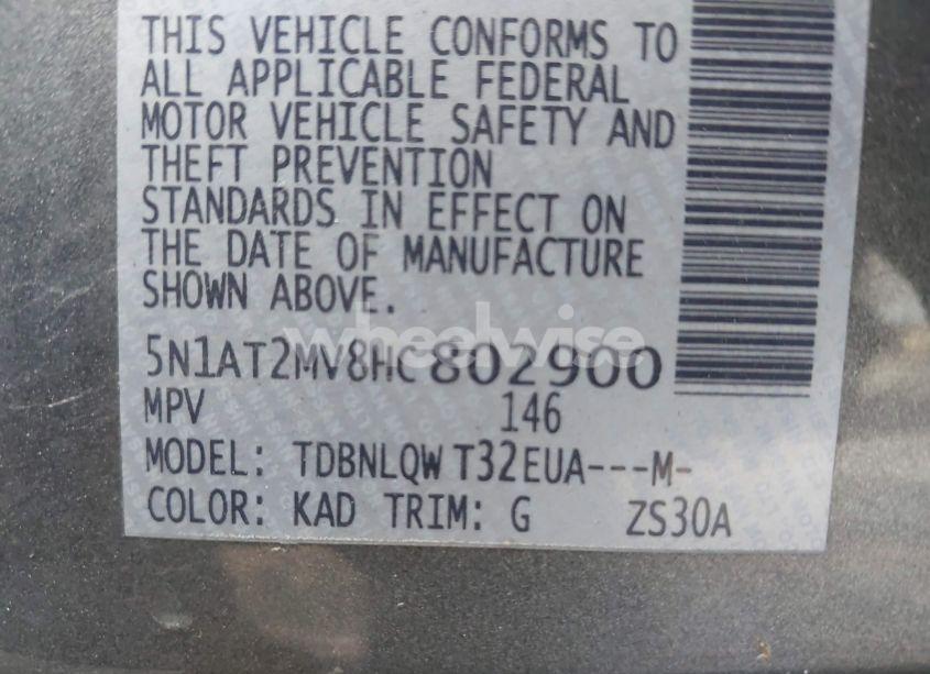 Photo 9 of 2017 Nissan Rogue SV (VIN 5N1AT2MV8HC802900)