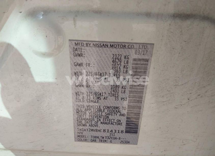 Photo 9 of 2017 Nissan Rogue SV (VIN 5N1AT2MV8HC814318)