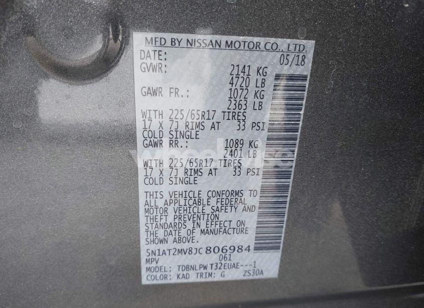 Photo 9 of 2018 Nissan Rogue S (VIN 5N1AT2MV8JC806984)