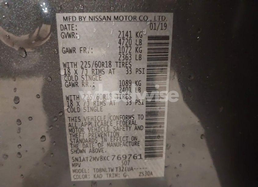 Photo 9 of 2019 Nissan Rogue SV (VIN 5N1AT2MV8KC769761)