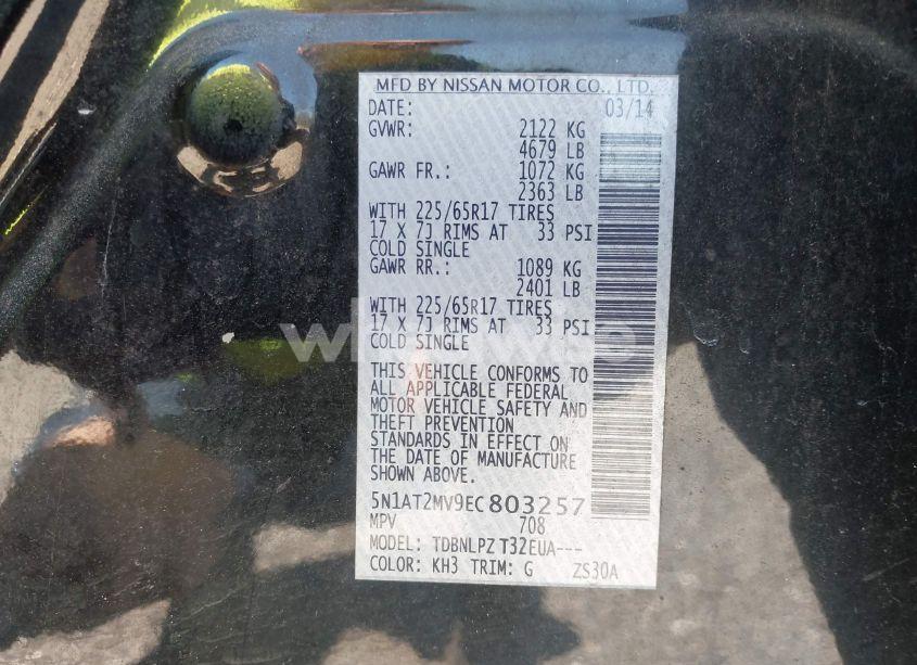 Photo 9 of 2014 Nissan Rogue S (VIN 5N1AT2MV9EC803257)