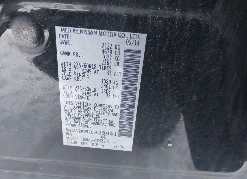 Photo 9 of 2014 Nissan Rogue SL (VIN 5N1AT2MV9EC829941)