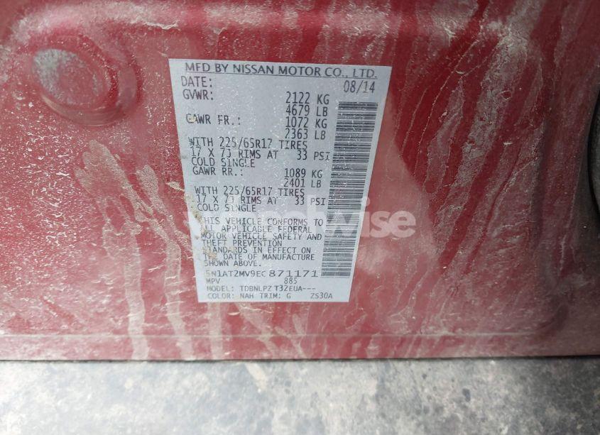 Photo 9 of 2014 Nissan Rogue S (VIN 5N1AT2MV9EC871171)