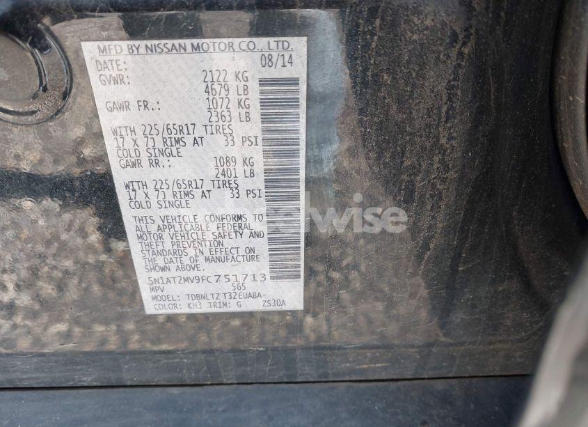 Photo 9 of 2015 Nissan Rogue SV (VIN 5N1AT2MV9FC751713)