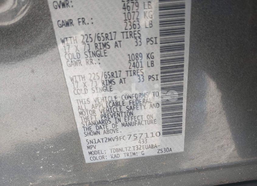 Photo 9 of 2015 Nissan Rogue SV (VIN 5N1AT2MV9FC757110)