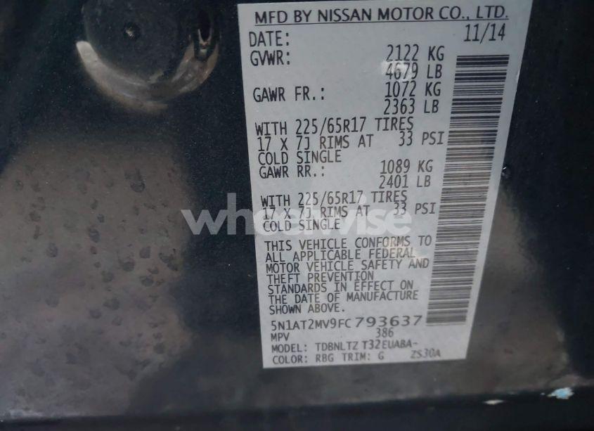 Photo 9 of 2015 Nissan Rogue SV (VIN 5N1AT2MV9FC793637)