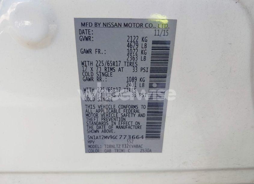 Photo 9 of 2016 Nissan Rogue SV (VIN 5N1AT2MV9GC773664)