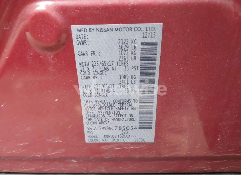 Photo 9 of 2016 Nissan Rogue S/SL/SV (VIN 5N1AT2MV9GC785054)