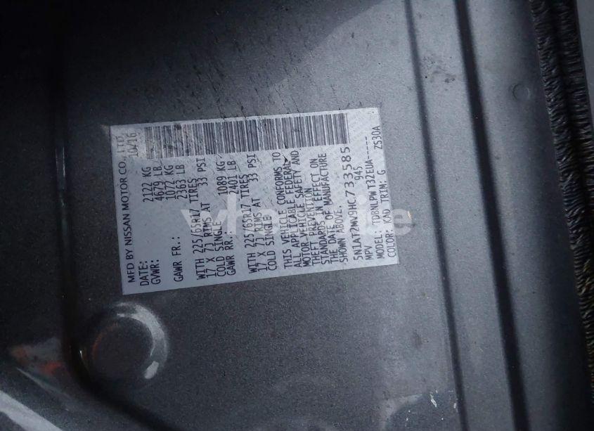 Photo 9 of 2017 Nissan Rogue S (VIN 5N1AT2MV9HC733585)