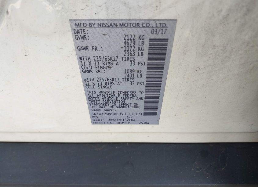 Photo 9 of 2017 Nissan Rogue SV (VIN 5N1AT2MV9HC811119)