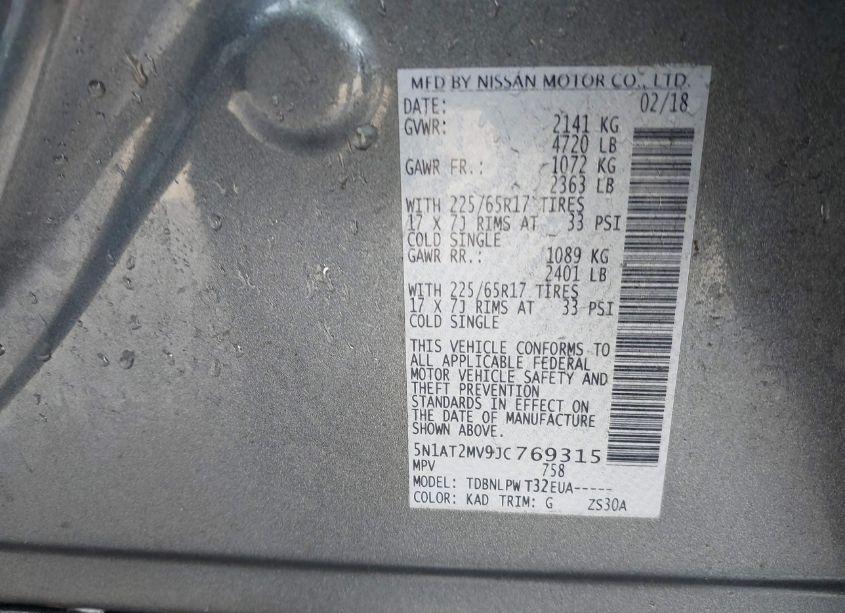 Photo 9 of 2018 Nissan Rogue S (VIN 5N1AT2MV9JC769315)