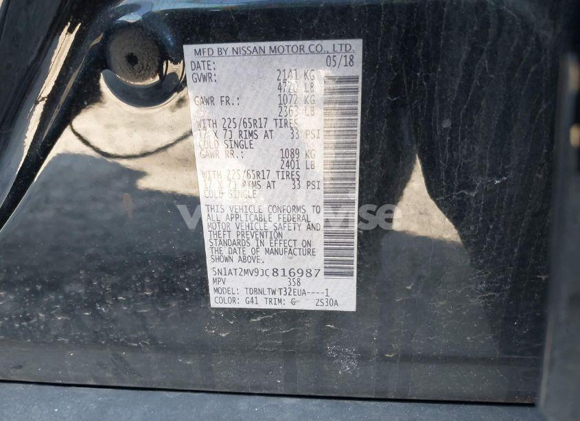 Photo 9 of 2018 Nissan Rogue SV (VIN 5N1AT2MV9JC816987)