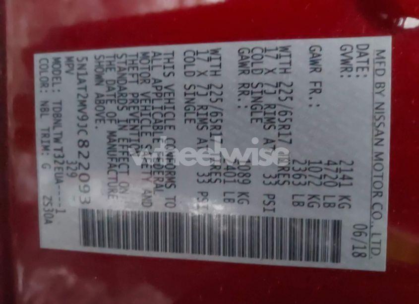 Photo 9 of 2018 Nissan Rogue SV (VIN 5N1AT2MV9JC822093)