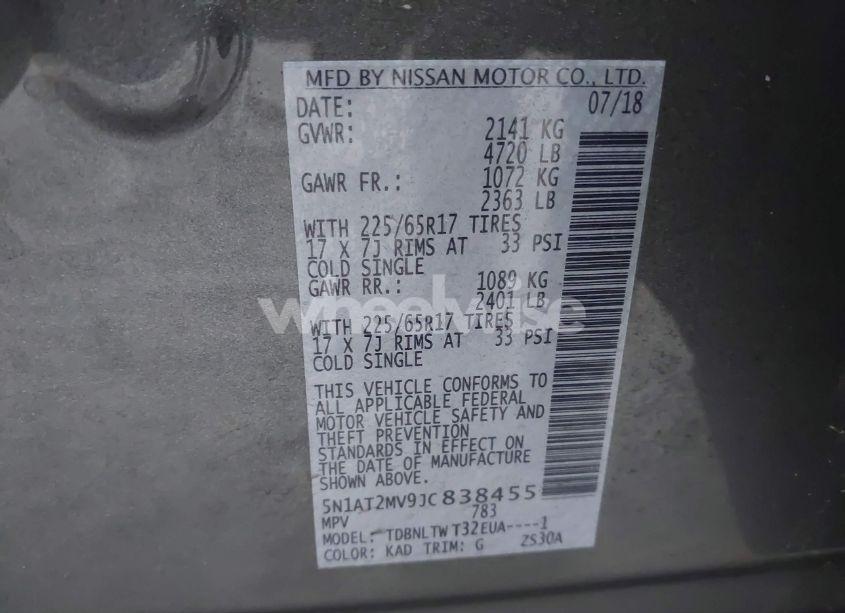 Photo 9 of 2018 Nissan Rogue SV (VIN 5N1AT2MV9JC838455)