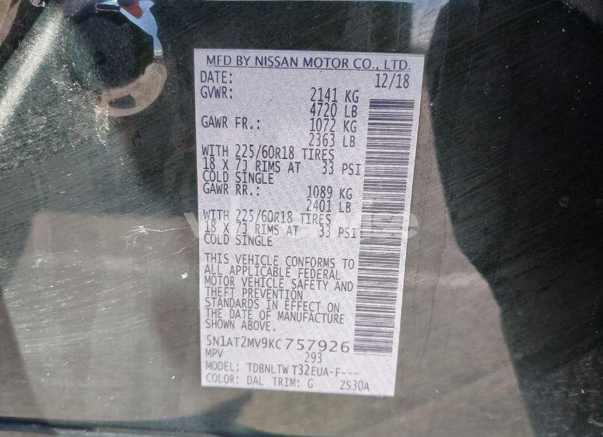 Photo 9 of 2019 Nissan Rogue SV (VIN 5N1AT2MV9KC757926)