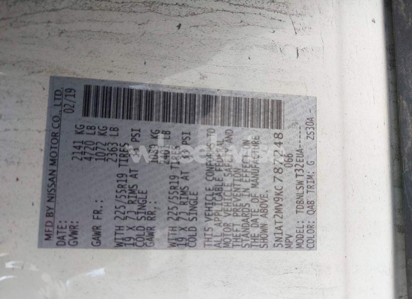 Photo 9 of 2019 Nissan Rogue SL (VIN 5N1AT2MV9KC787248)