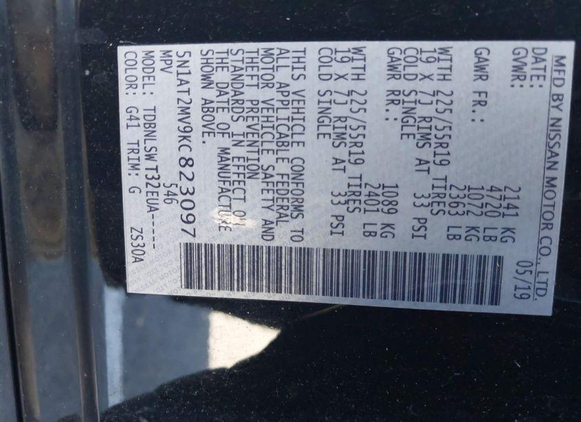 Photo 9 of 2019 Nissan Rogue SL (VIN 5N1AT2MV9KC823097)