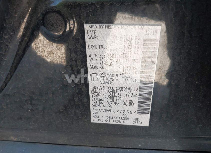 Photo 9 of 2020 Nissan Rogue SL INTELLIGENT AWD (VIN 5N1AT2MV9LC772587)