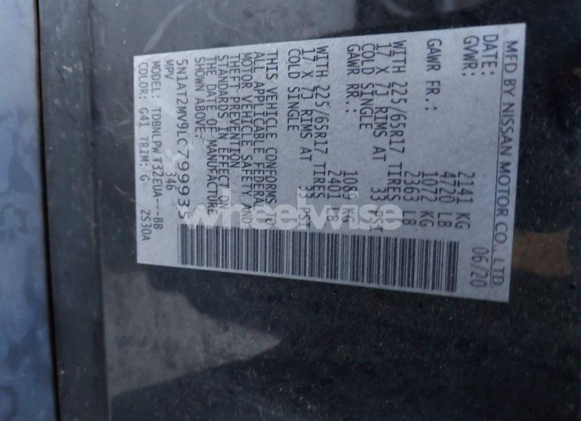 Photo 9 of 2020 Nissan Rogue S INTELLIGENT AWD (VIN 5N1AT2MV9LC799935)