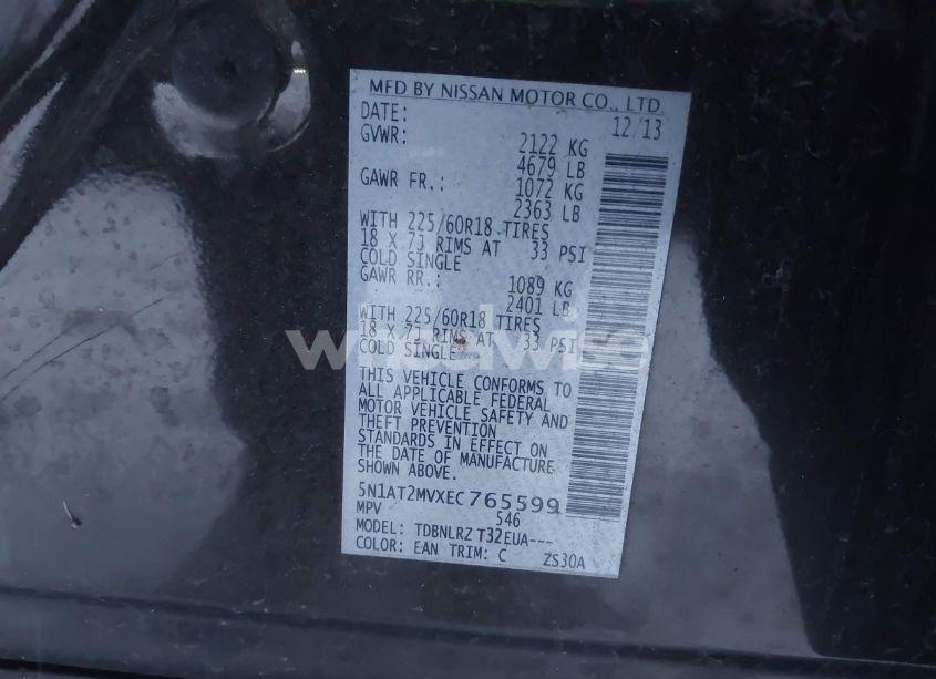 Photo 9 of 2014 Nissan Rogue SL (VIN 5N1AT2MVXEC765599)