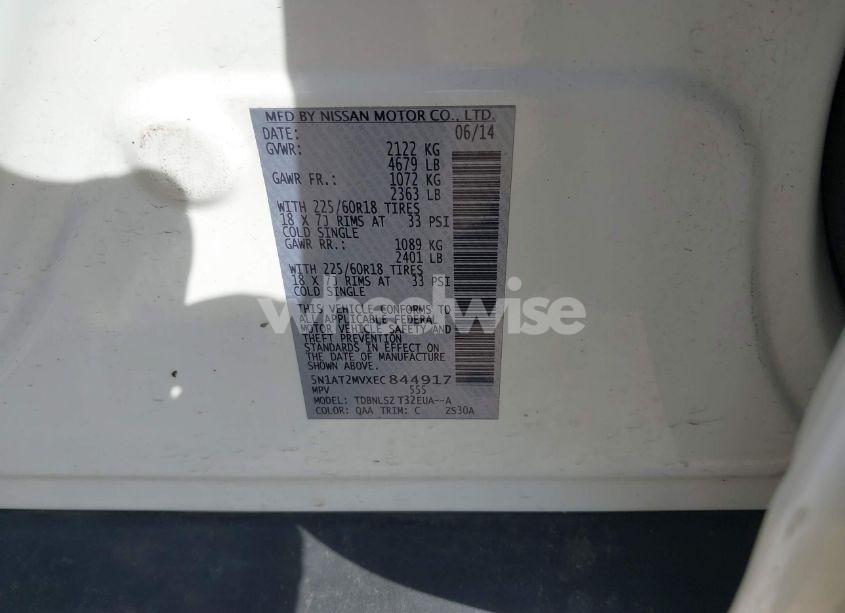 Photo 9 of 2014 Nissan Rogue SL (VIN 5N1AT2MVXEC844917)