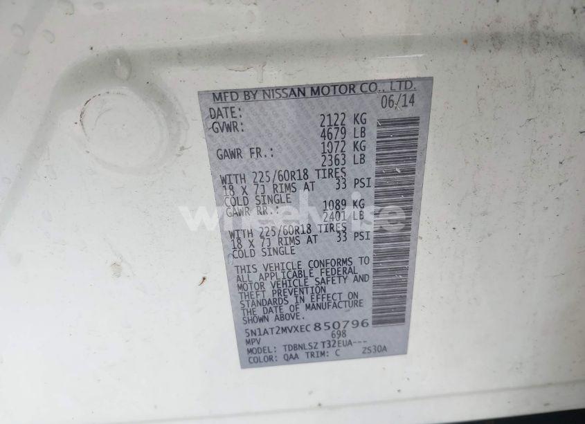 Photo 9 of 2014 Nissan Rogue SL (VIN 5N1AT2MVXEC850796)