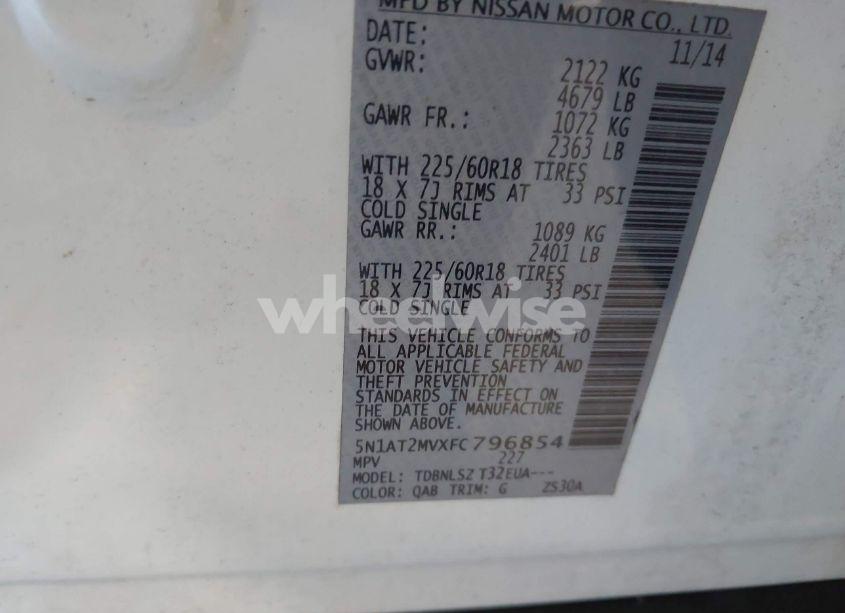 Photo 9 of 2015 Nissan Rogue SL (VIN 5N1AT2MVXFC796854)