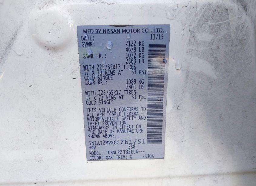 Photo 9 of 2016 Nissan Rogue S/SL/SV (VIN 5N1AT2MVXGC761751)