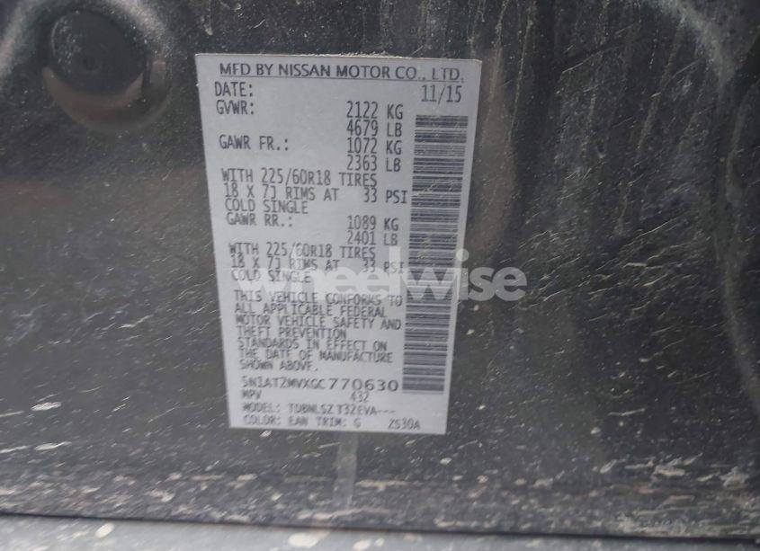 Photo 9 of 2016 Nissan Rogue SL (VIN 5N1AT2MVXGC770630)