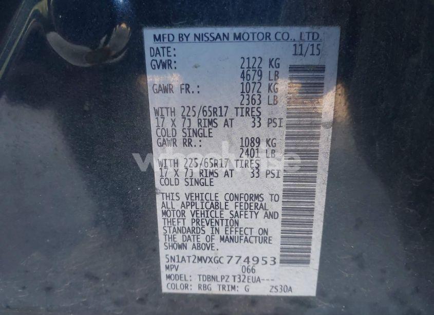 Photo 9 of 2016 Nissan Rogue S (VIN 5N1AT2MVXGC774953)