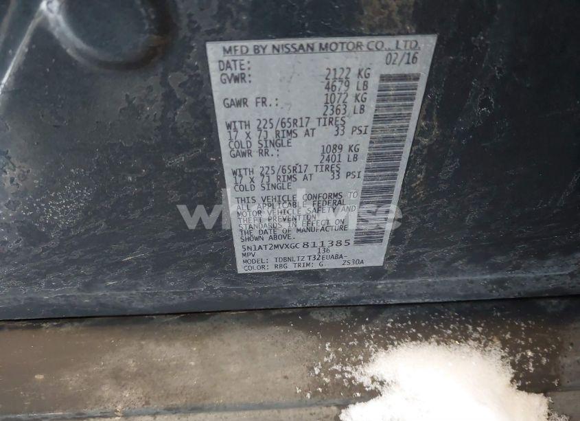 Photo 9 of 2016 Nissan Rogue SV (VIN 5N1AT2MVXGC811385)