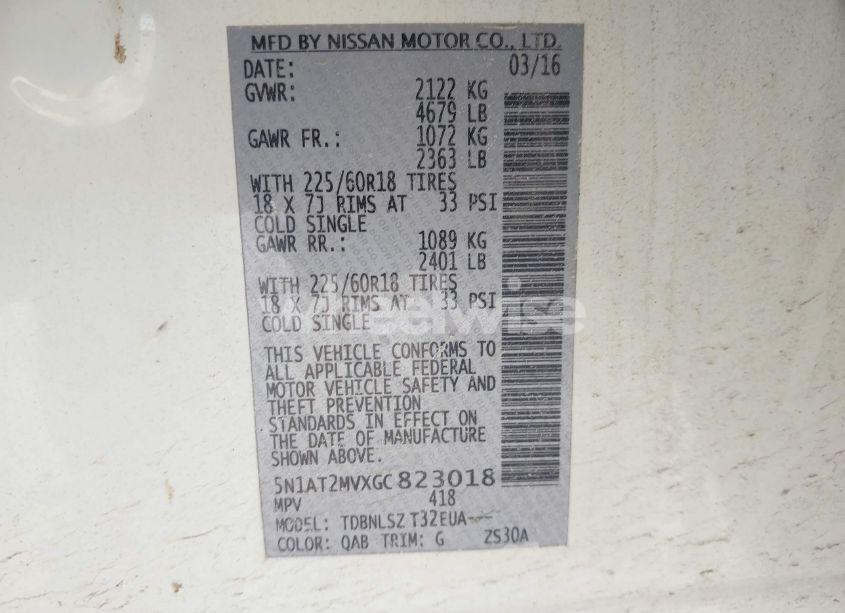 Photo 9 of 2016 Nissan Rogue SL (VIN 5N1AT2MVXGC823018)