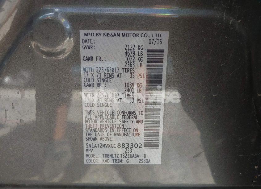 Photo 9 of 2016 Nissan Rogue SV (VIN 5N1AT2MVXGC883302)