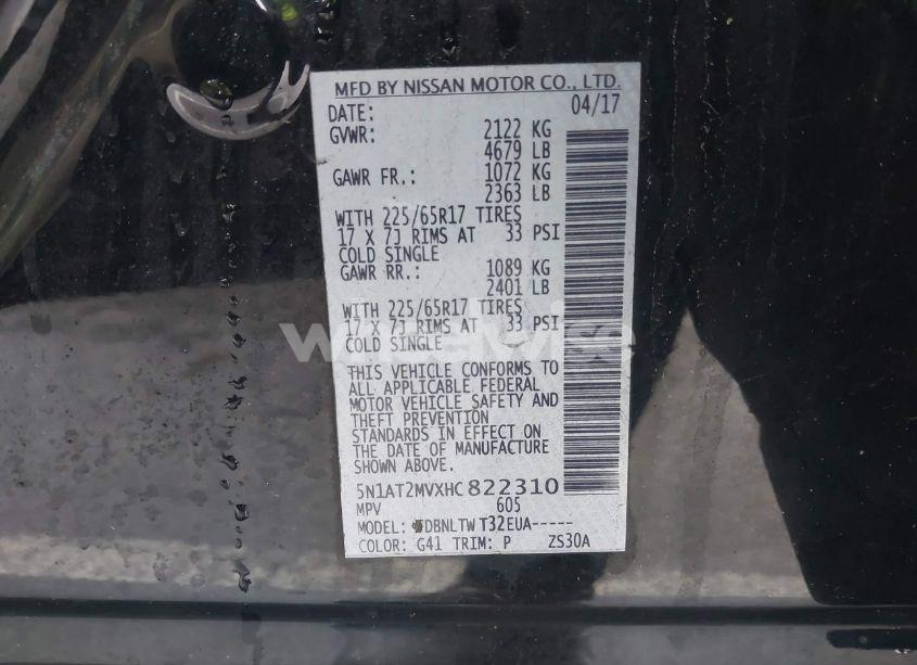 Photo 9 of 2017 Nissan Rogue SV (VIN 5N1AT2MVXHC822310)