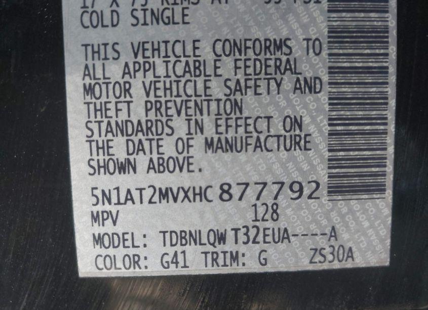 Photo 9 of 2017 Nissan Rogue SV (VIN 5N1AT2MVXHC877792)