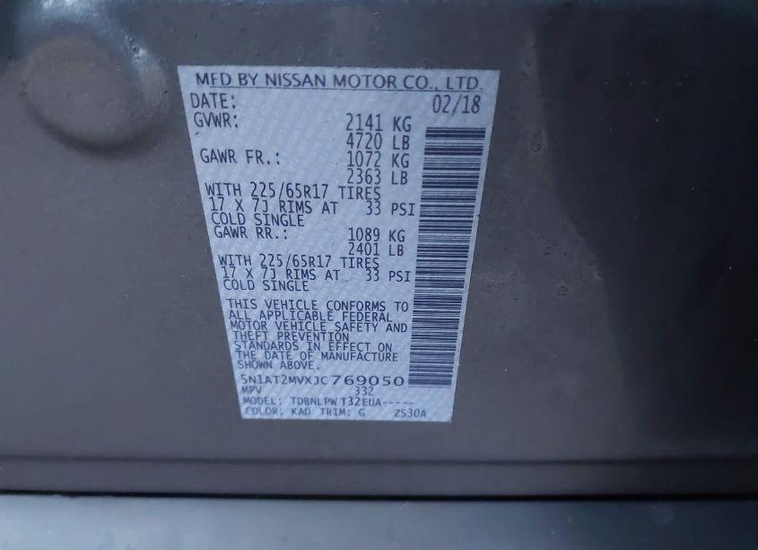 Photo 9 of 2018 Nissan Rogue S (VIN 5N1AT2MVXJC769050)