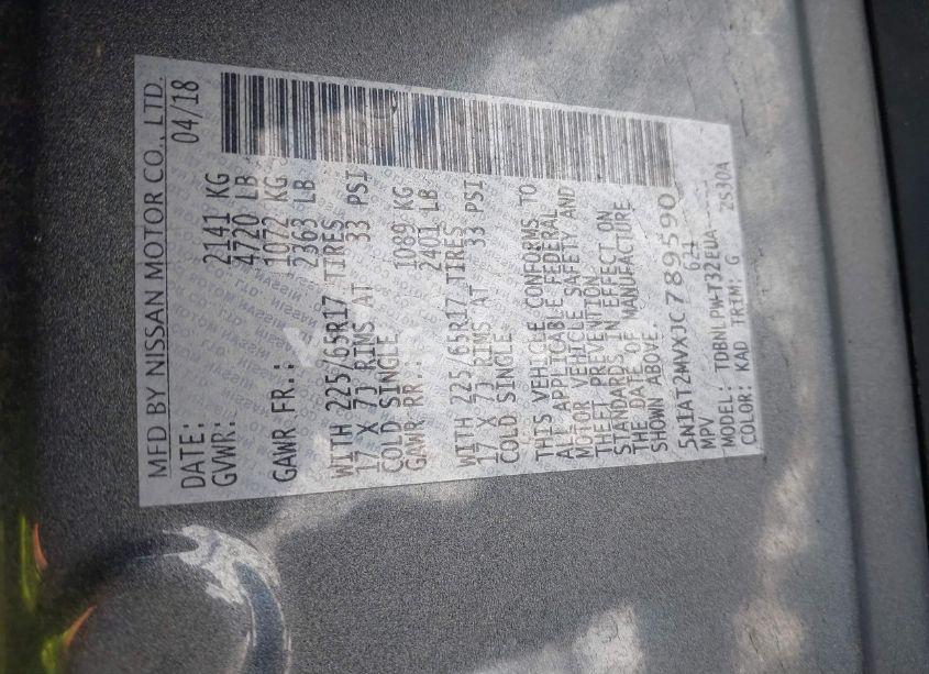 Photo 9 of 2018 Nissan Rogue S (VIN 5N1AT2MVXJC789590)