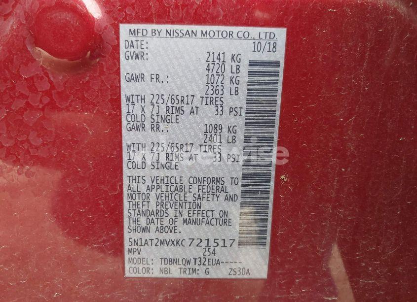 Photo 9 of 2019 Nissan Rogue SV (VIN 5N1AT2MVXKC721517)