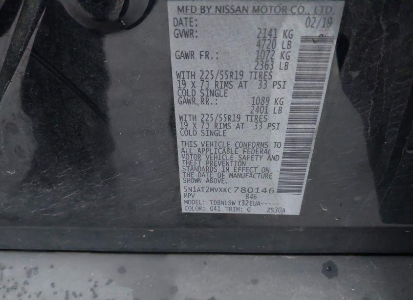 Photo 9 of 2019 Nissan Rogue SL (VIN 5N1AT2MVXKC780146)