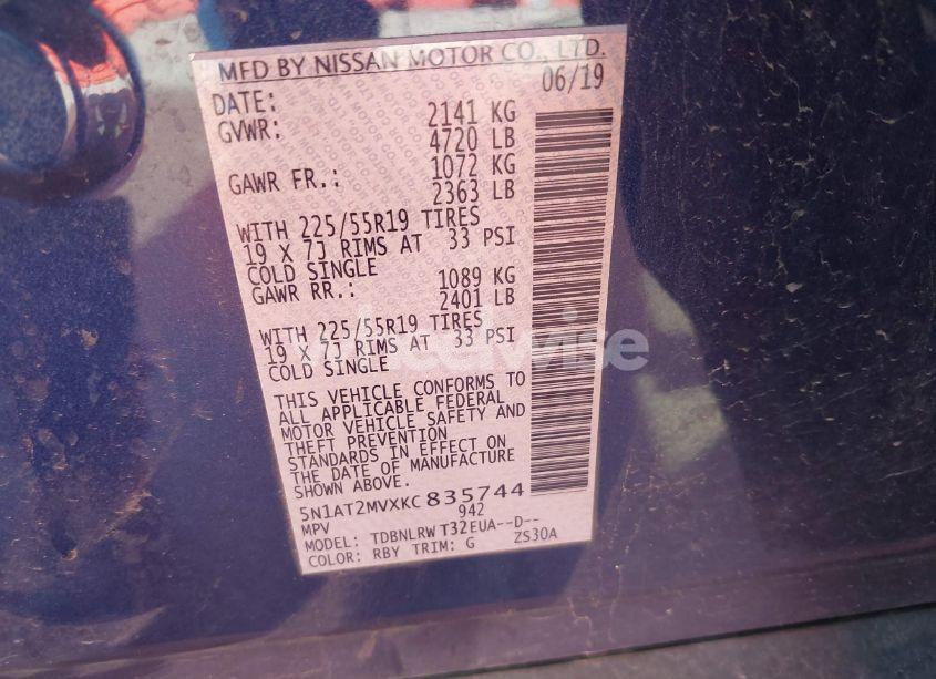 Photo 9 of 2019 Nissan Rogue SL (VIN 5N1AT2MVXKC835744)