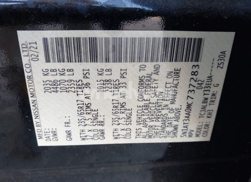 Photo 9 of 2021 Nissan Rogue S FWD (VIN 5N1AT3AA0MC737283)