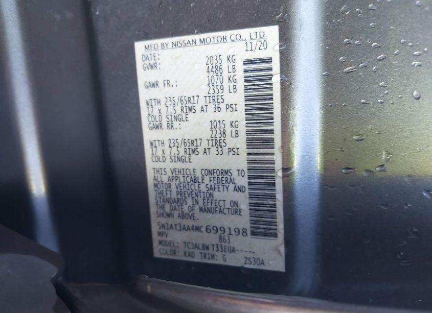 Photo 9 of 2021 Nissan Rogue S FWD (VIN 5N1AT3AA4MC699198)