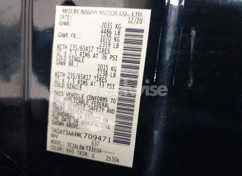 Photo 9 of 2021 Nissan Rogue S FWD (VIN 5N1AT3AA4MC709471)