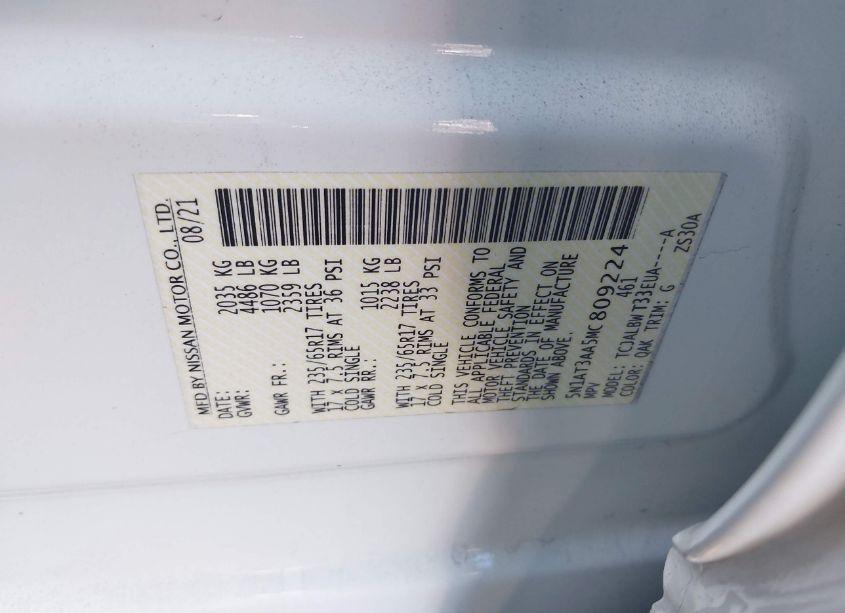 Photo 9 of 2021 Nissan Rogue S FWD (VIN 5N1AT3AA5MC809224)