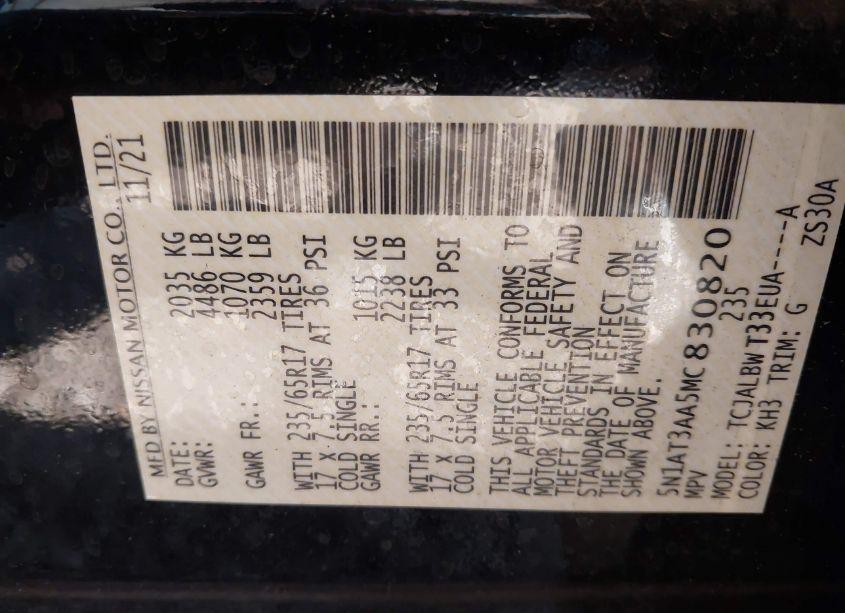 Photo 9 of 2021 Nissan Rogue S FWD (VIN 5N1AT3AA5MC830820)