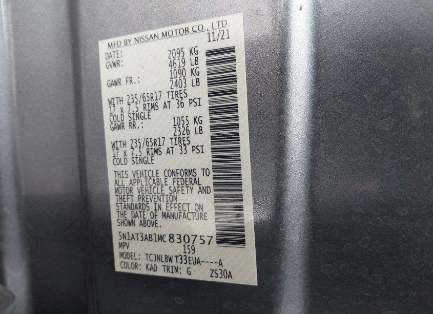Photo 9 of 2021 Nissan Rogue S INTELLIGENT AWD (VIN 5N1AT3AB1MC830757)