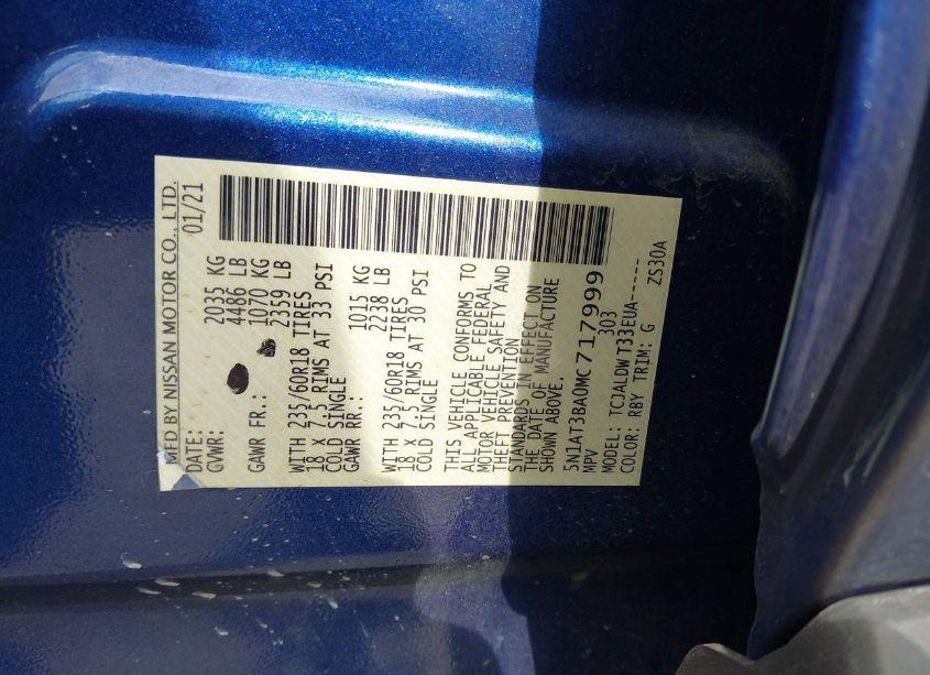 Photo 9 of 2021 Nissan Rogue SV FWD (VIN 5N1AT3BA0MC717999)