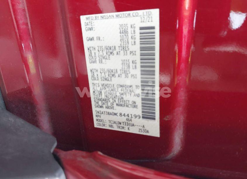 Photo 9 of 2021 Nissan Rogue SV FWD (VIN 5N1AT3BA0MC844199)